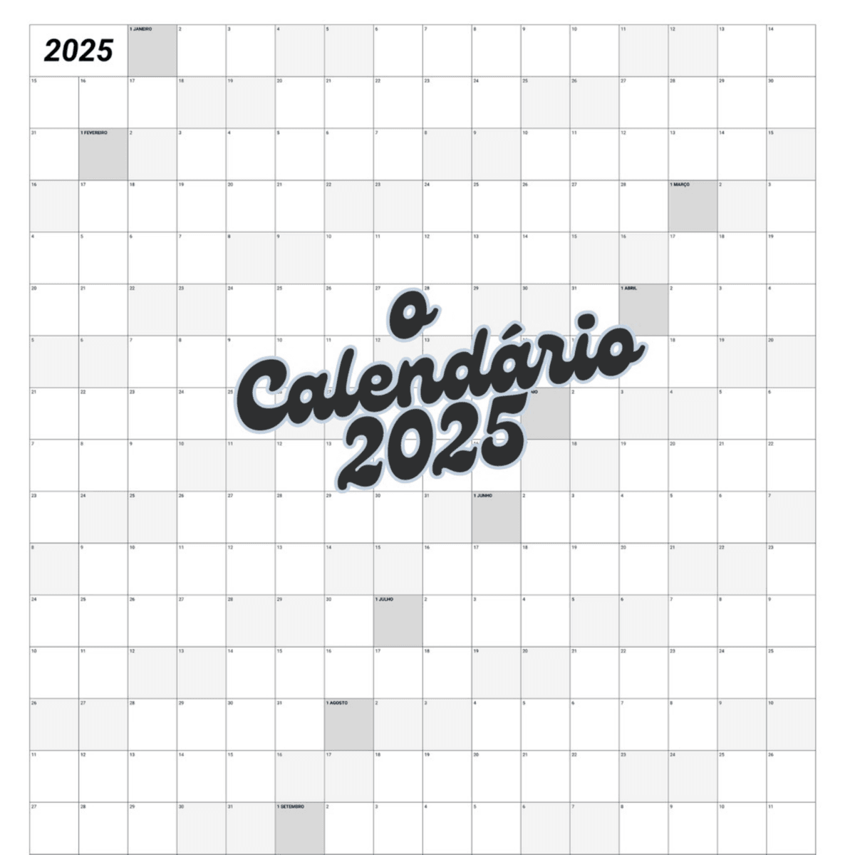 O Calendário 2025