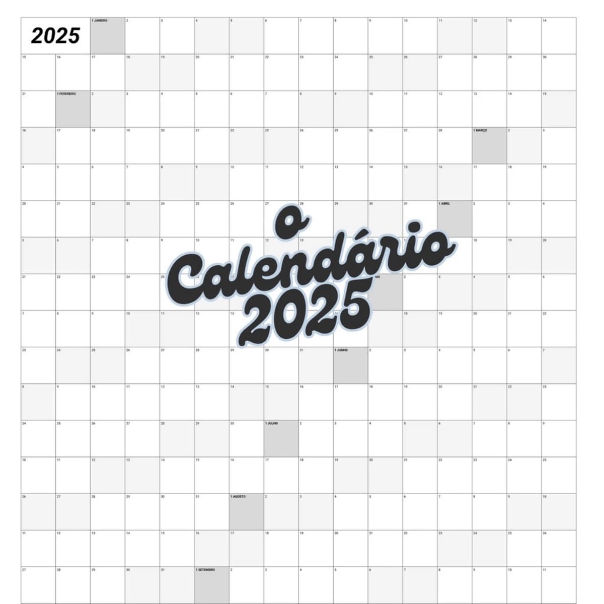 O Calendário 2025